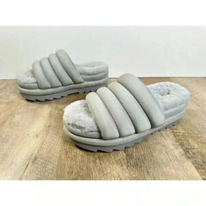 UGG Gray Platform Slides